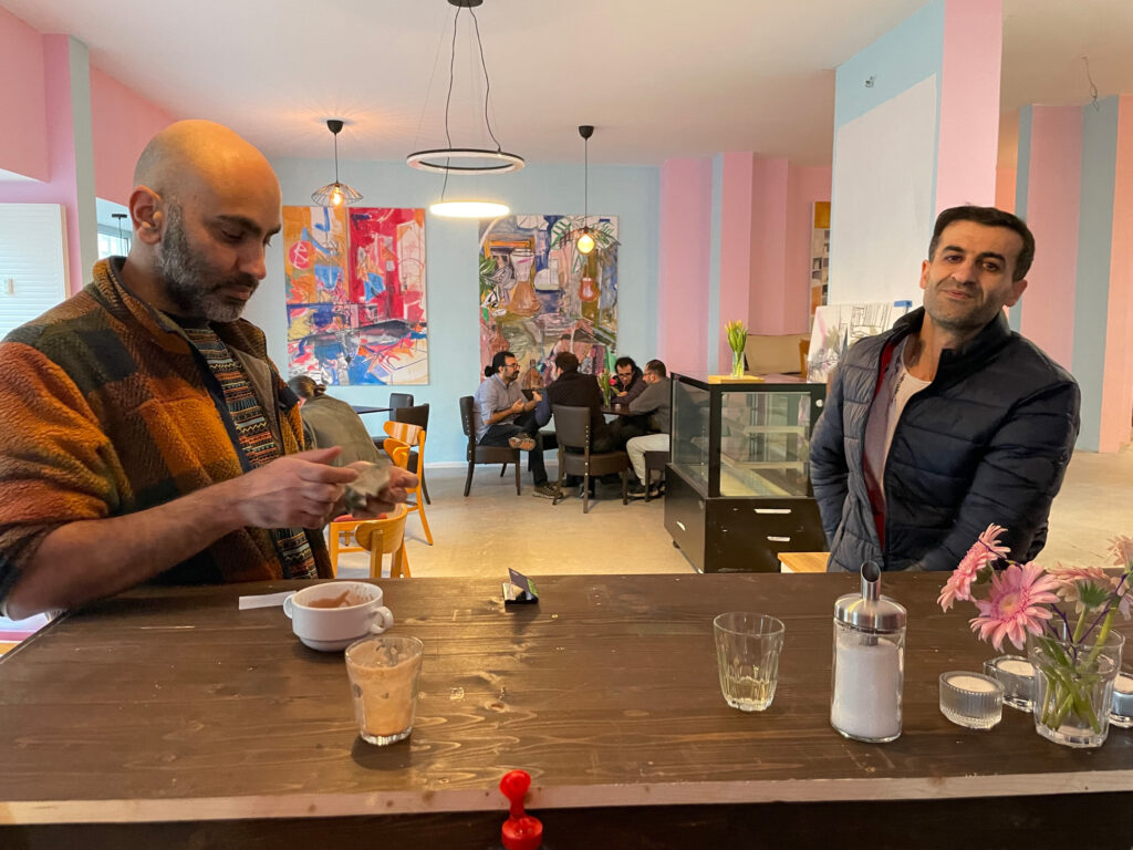 Café Rosa, Leipzig, 2023, 
permanent wallpainting,
co-creation of the café and solo exhibition